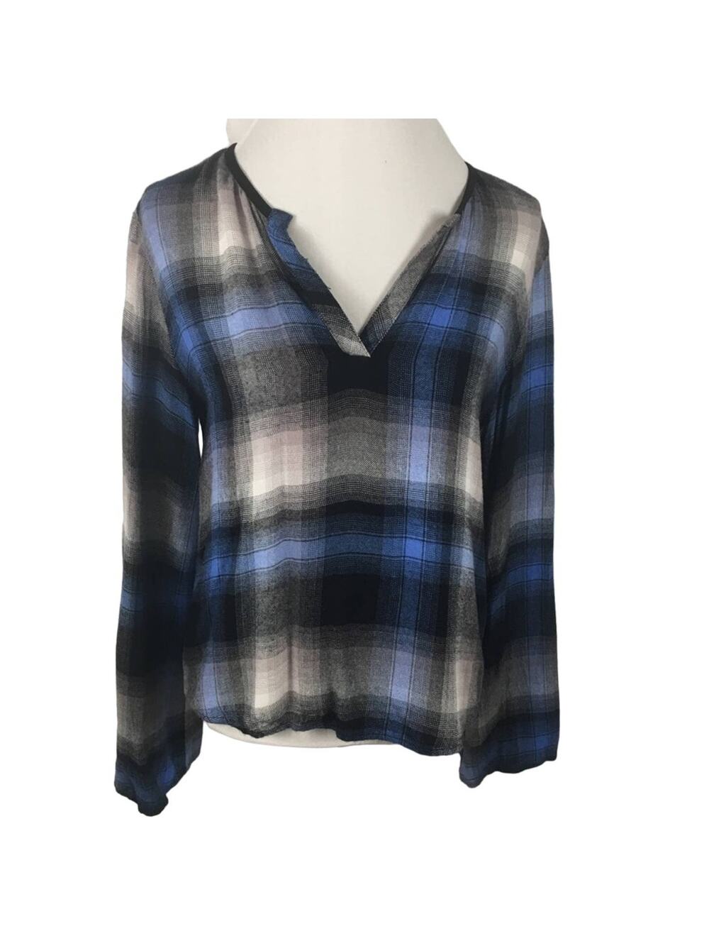 Cloth & Stone Women's Plaid Long Sleeve Top Size Small